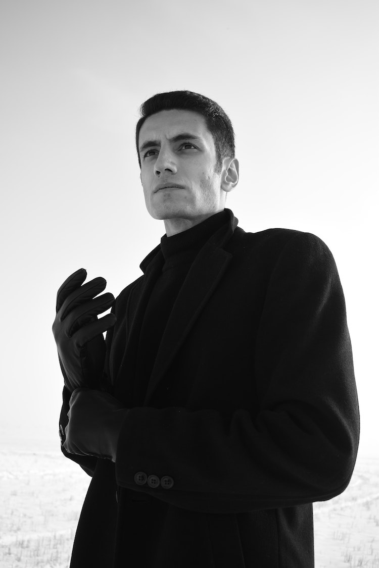 Narciso Rodriguez for Him: Seductive and Masculine model black and white portrait