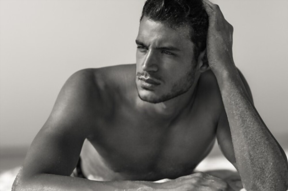 Muscular man wearing Thierry Mugler